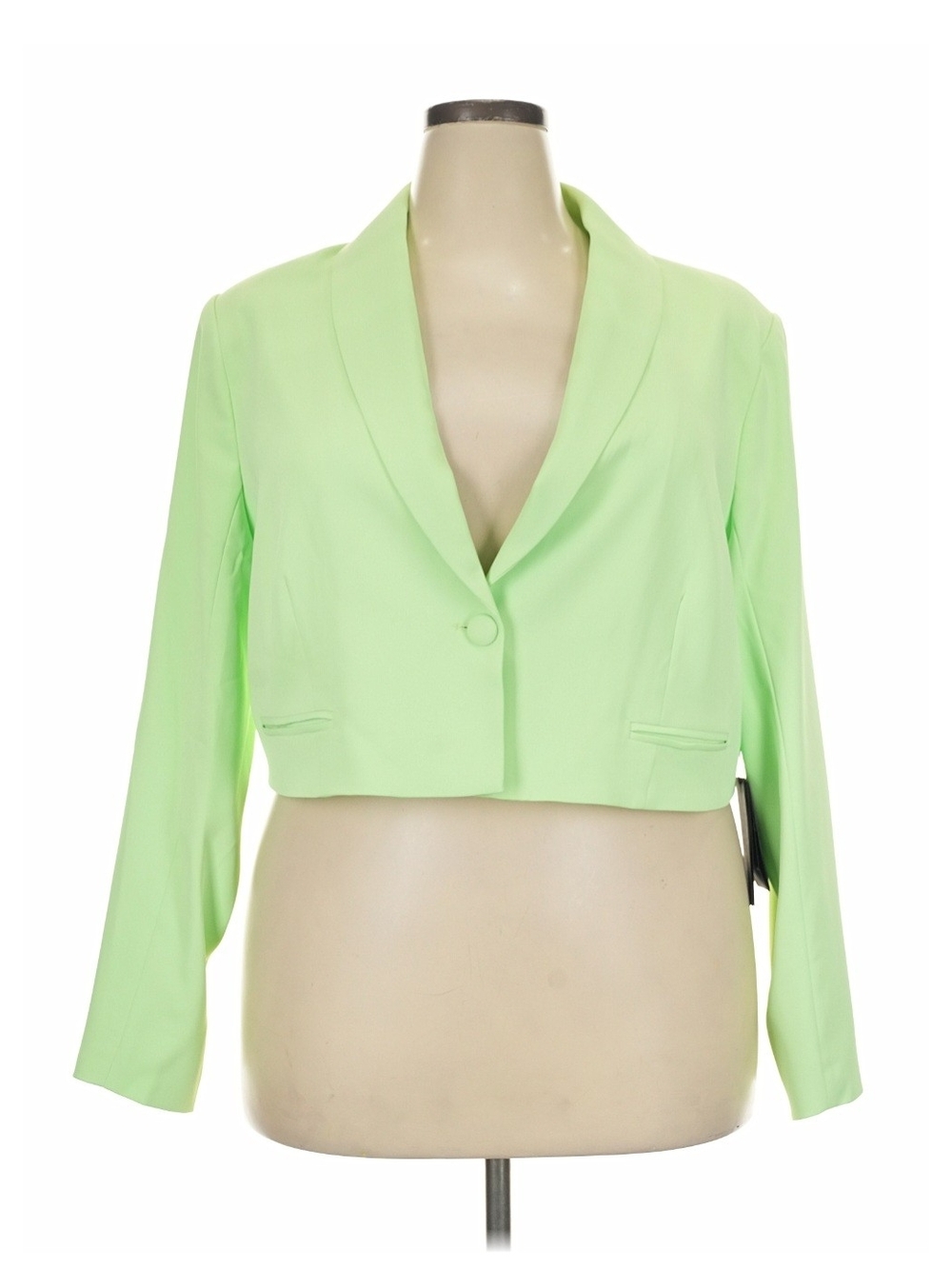11 Honore Neon Lime Cropped Blazer